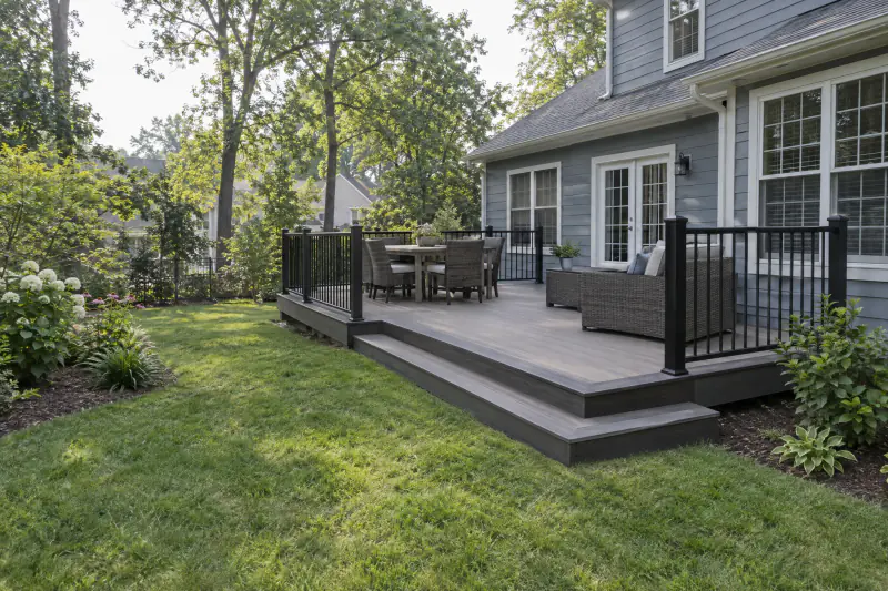 Composite vs. Wood Decking: illustrative photo of a Northern Virginia home and yard